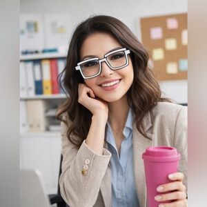 White & Black Cyberpunk Rectangular Glasses | Y2K Retro Anime Style Frames